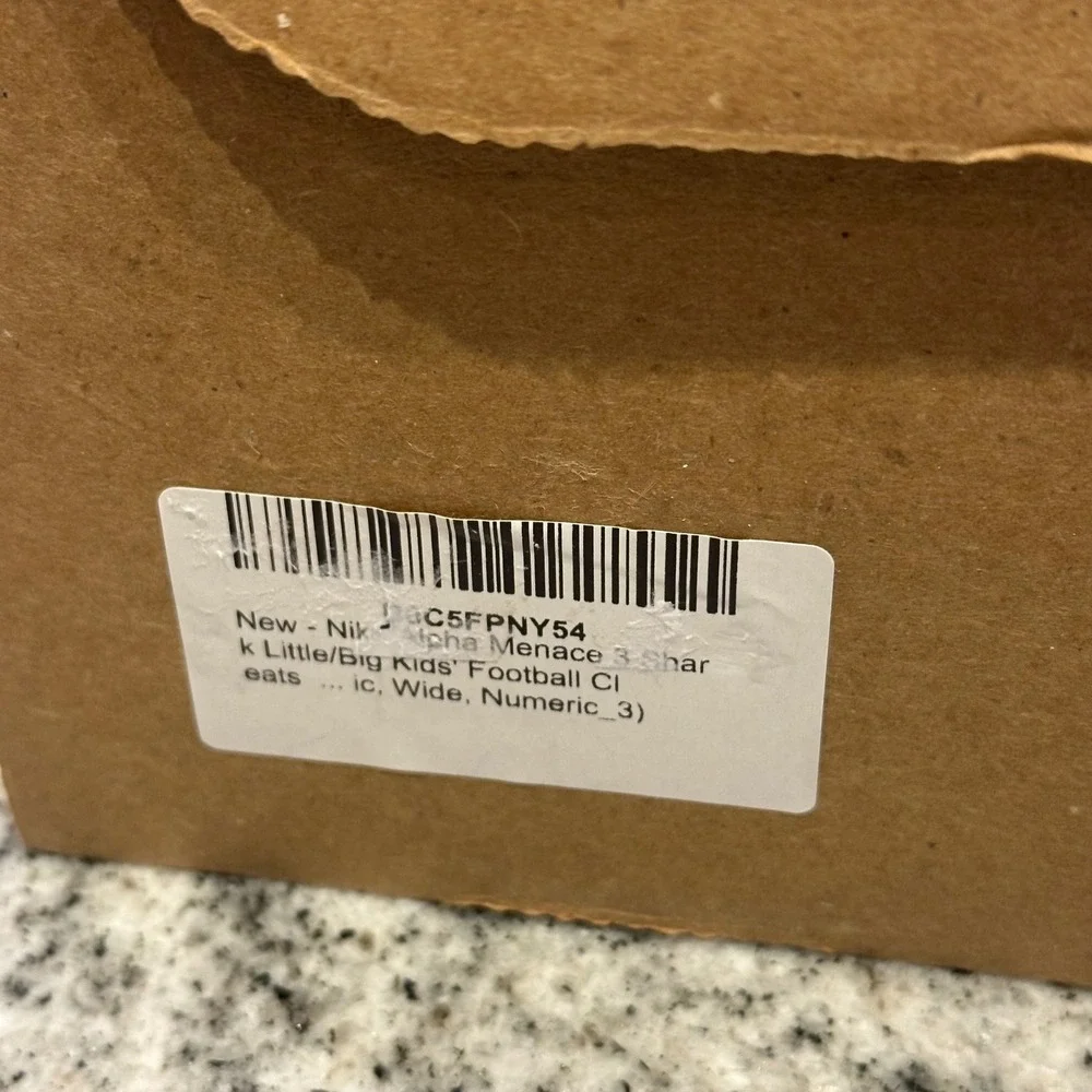 Nike Kids 3Y Alpha Menace 3 Shark Football Cleats Black White CV0583-001
